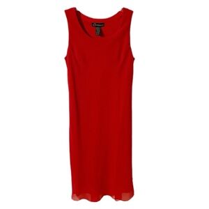 Componix Midi Length Sleeveless Shift Dress Scoop Neckline Slight Ruffled Hem 🟥